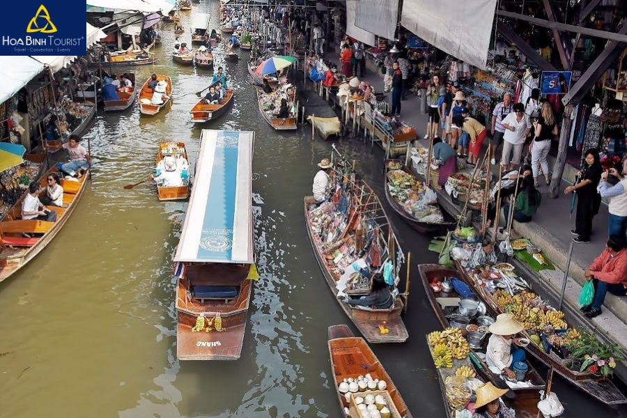 Chợ nổi Bang Nam Pheung lâu đời và độc đáo tại Bangkok Thái Lan