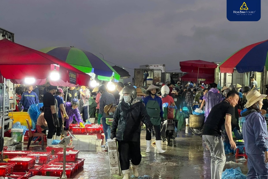 Chợ cá Cao Xanh trong buổi sớm tinh mơ