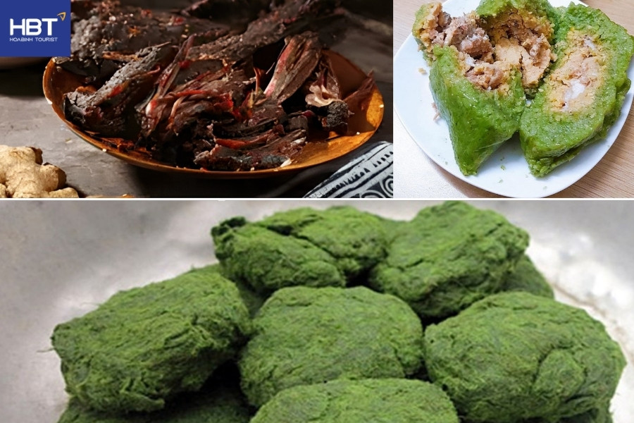Đặc sản thịt trâu gác bếp , bánh chưng gù nếp nương và rêu nướng của Hà Giang