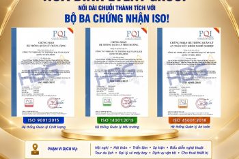 HOABINH TOURIST ĐỒNG HÀNH CÙNG HỆ SINH THÁI HBG ĐÓN NHẬN BỘ BA CHỨNG NHẬN ISO!